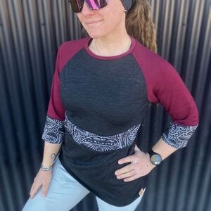 One Of A Kind Merino Wool Active Jersey / 3/4 Sleeve / women’s Small